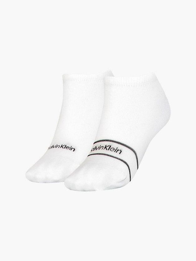 Calvin Klein USA Logo Ankle Womens Socks White 0291754-ZV